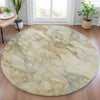 Piper Looms Chantille Abstract ACN2018 Beige Machine Washable Area Rug Round Lifestyle Image Feature