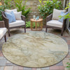 Piper Looms Chantille Abstract ACN2018 Beige Machine Washable Area Rug Round Outdoor Lifestyle Image Feature