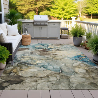 Piper Looms Chantille Abstract ACN2018 Brown Machine Washable Area Rug Outdoor Lifestyle Image Feature