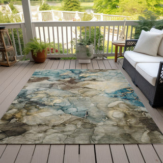 Piper Looms Chantille Abstract ACN2018 Brown Machine Washable Area Rug Outdoor Lifestyle Image Feature