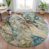 Piper Looms Chantille Abstract ACN2018 Brown Machine Washable Area Rug Round Lifestyle Image Feature