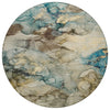 Piper Looms Chantille Abstract ACN2018 Brown Machine Washable Area Rug Round Main Image