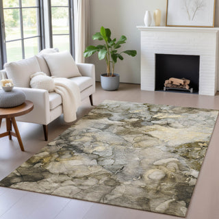 Piper Looms Chantille Abstract ACN2018 Pewter Machine Washable Area Rug Lifestyle Image Feature