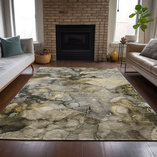 Piper Looms Chantille Abstract ACN2018 Pewter Machine Washable Area Rug Lifestyle Image Feature