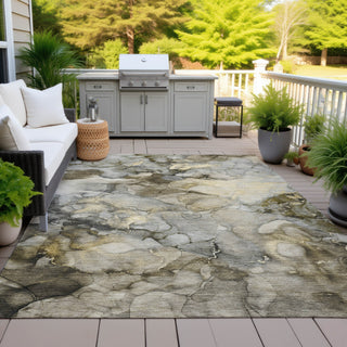 Piper Looms Chantille Abstract ACN2018 Pewter Machine Washable Area Rug Outdoor Lifestyle Image Feature