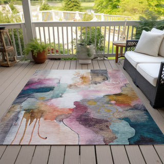 Piper Looms Chantille Abstract ACN2019 Blush Machine Washable Area Rug Outdoor Lifestyle Image Feature