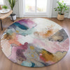 Piper Looms Chantille Abstract ACN2019 Blush Machine Washable Area Rug Round Lifestyle Image Feature