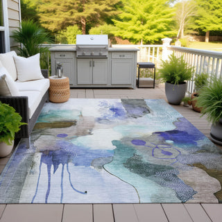 Piper Looms Chantille Abstract ACN2019 Brown Machine Washable Area Rug Outdoor Lifestyle Image Feature