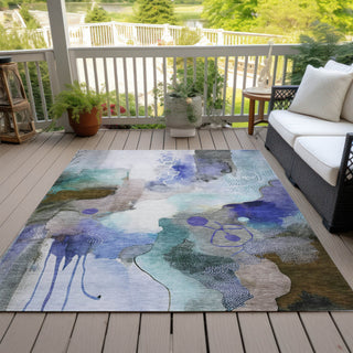 Piper Looms Chantille Abstract ACN2019 Brown Machine Washable Area Rug Outdoor Lifestyle Image Feature