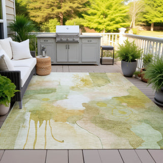 Piper Looms Chantille Abstract ACN2019 Fern Machine Washable Area Rug Outdoor Lifestyle Image Feature