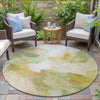 Piper Looms Chantille Abstract ACN2019 Fern Machine Washable Area Rug Round Outdoor Lifestyle Image Feature