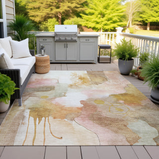 Piper Looms Chantille Abstract ACN2019 Mauve Machine Washable Area Rug Outdoor Lifestyle Image Feature