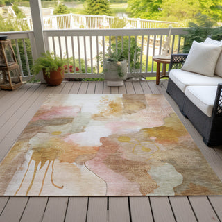 Piper Looms Chantille Abstract ACN2019 Mauve Machine Washable Area Rug Outdoor Lifestyle Image Feature