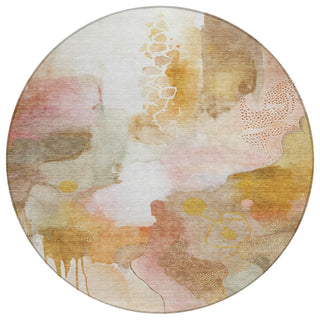 Piper Looms Chantille Abstract ACN2019 Mauve Machine Washable Area Rug Round Main Image