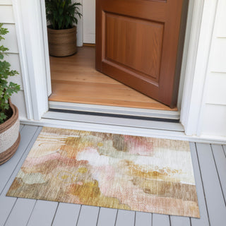 Piper Looms Chantille Abstract ACN2019 Mauve Machine Washable Area Rug Scatter Outdoor Lifestyle Image Feature
