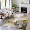 Piper Looms Chantille Abstract ACN2019 Mocha Machine Washable Area Rug Lifestyle Image Feature