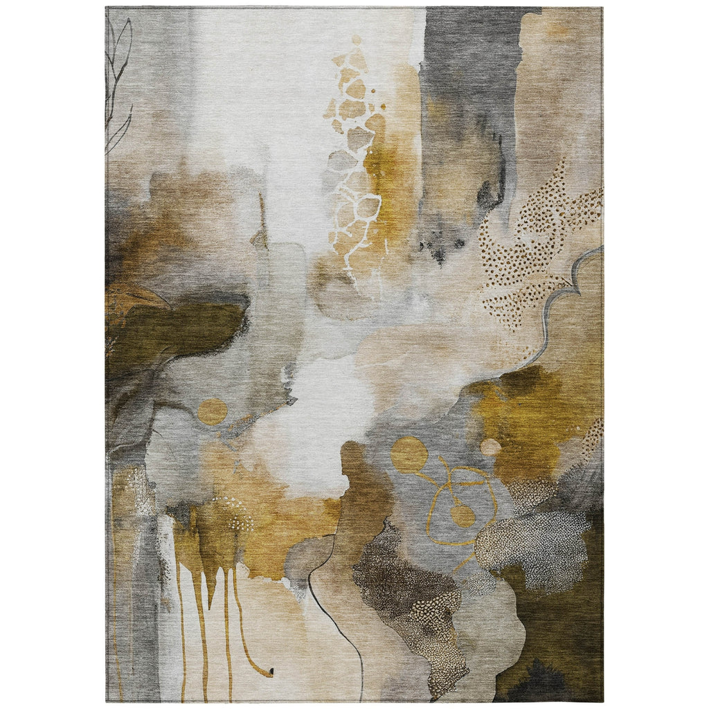 Piper Looms Chantille Abstract ACN2019 Mocha Machine Washable Area Rug main image