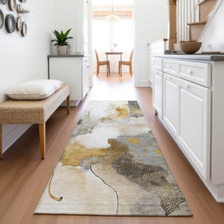 Piper Looms Chantille Abstract ACN2019 Mocha Machine Washable Area Rug Runner Lifestyle Image Feature