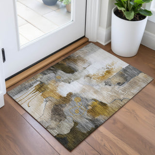 Piper Looms Chantille Abstract ACN2019 Mocha Machine Washable Area Rug Scatter Lifestyle Image Feature