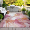 Piper Looms Chantille Abstract ACN2019 Pink Machine Washable Area Rug Outdoor Lifestyle Image Feature