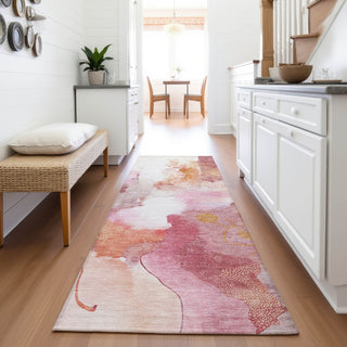 Piper Looms Chantille Abstract ACN2019 Pink Machine Washable Area Rug Runner Lifestyle Image Feature