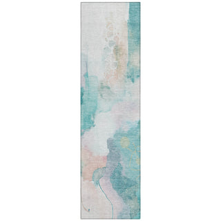 Piper Looms Chantille Abstract ACN2019 Turquoise Machine Washable Area Rug Runner Main Image