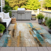Piper Looms Chantille Abstract ACN2020 Beige Machine Washable Area Rug Outdoor Lifestyle Image Feature