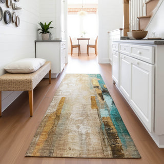 Piper Looms Chantille Abstract ACN2020 Beige Machine Washable Area Rug Runner Lifestyle Image Feature