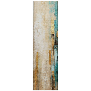 Piper Looms Chantille Abstract ACN2020 Beige Machine Washable Area Rug Runner Main Image