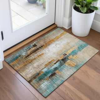 Piper Looms Chantille Abstract ACN2020 Beige Machine Washable Area Rug Scatter Lifestyle Image Feature
