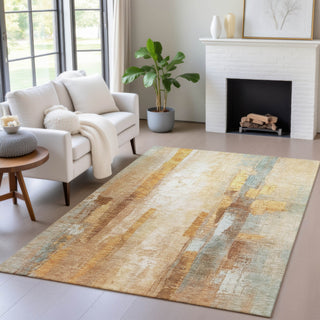 Piper Looms Chantille Abstract ACN2020 Copper Machine Washable Area Rug Lifestyle Image Feature
