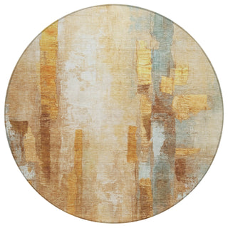 Piper Looms Chantille Abstract ACN2020 Copper Machine Washable Area Rug Round Main Image