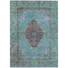 Piper Looms Chantille Border ACN2021 Aqua Machine Washable Area Rug main image
