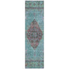 Piper Looms Chantille Border ACN2021 Aqua Machine Washable Area Rug Runner Main Image