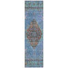Piper Looms Chantille Border ACN2021 Blue Machine Washable Area Rug Runner Main Image