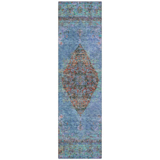 Piper Looms Chantille Border ACN2021 Blue Machine Washable Area Rug Runner Main Image
