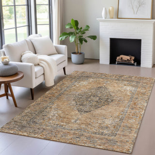 Piper Looms Chantille Border ACN2021 Copper Machine Washable Area Rug Lifestyle Image Feature