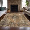 Piper Looms Chantille Border ACN2021 Copper Machine Washable Area Rug Lifestyle Image Feature