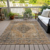 Piper Looms Chantille Border ACN2021 Copper Machine Washable Area Rug Outdoor Lifestyle Image Feature