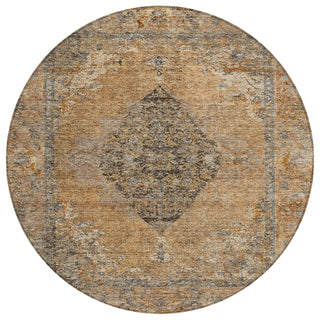 Piper Looms Chantille Border ACN2021 Copper Machine Washable Area Rug Round Main Image