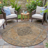 Piper Looms Chantille Border ACN2021 Copper Machine Washable Area Rug Round Outdoor Lifestyle Image Feature
