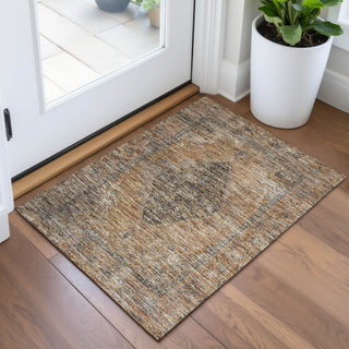 Piper Looms Chantille Border ACN2021 Copper Machine Washable Area Rug Scatter Lifestyle Image Feature