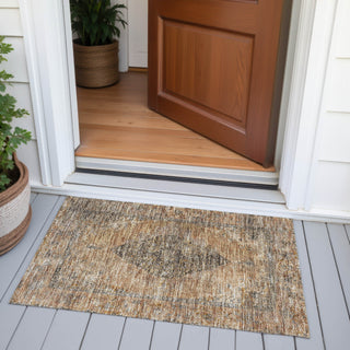 Piper Looms Chantille Border ACN2021 Copper Machine Washable Area Rug Scatter Outdoor Lifestyle Image Feature