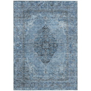Piper Looms Chantille Border ACN2021 Denim Machine Washable Area Rug main image