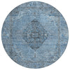 Piper Looms Chantille Border ACN2021 Denim Machine Washable Area Rug Round Main Image