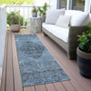 Piper Looms Chantille Border ACN2021 Denim Machine Washable Area Rug Runner Outdoor Lifestyle Image Feature