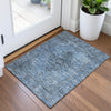Piper Looms Chantille Border ACN2021 Denim Machine Washable Area Rug Scatter Lifestyle Image Feature