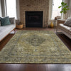 Piper Looms Chantille Border ACN2021 Khaki Machine Washable Area Rug Lifestyle Image Feature