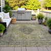 Piper Looms Chantille Border ACN2021 Khaki Machine Washable Area Rug Outdoor Lifestyle Image Feature