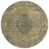 Piper Looms Chantille Border ACN2021 Khaki Machine Washable Area Rug Round Main Image